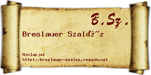 Breslauer Szaléz névjegykártya